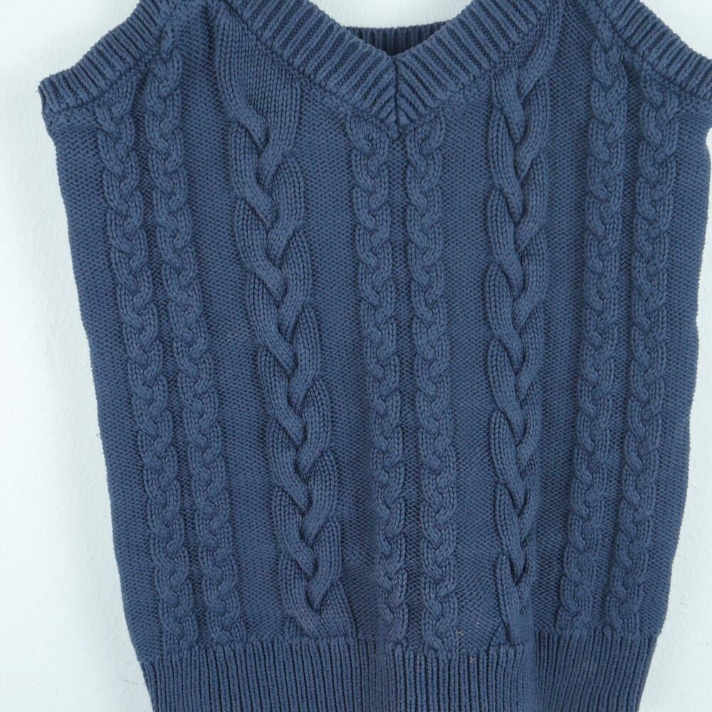 Evereve Small Tank Top Cable Knit Chunky Wide Strap Crop Preppy Minimal Capsule - Picture 5 of 7